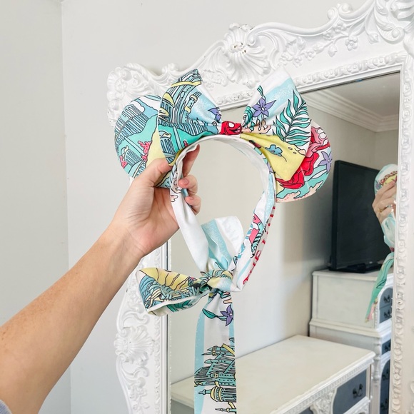 New York Couture Reworked Disney Vtg Little Mermaid Tie-up Mouse Ears Headband - Picture 3 of 6